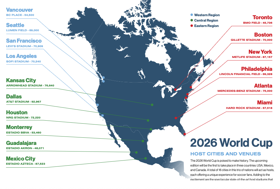 2026 World Cup Host Cities And Venues In USA Mexico And Canada MGA 
