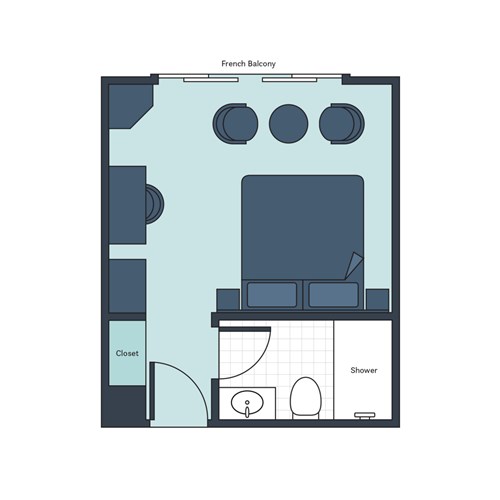 Floor plan of Colonial Suite B aboard Ganges Voyager II