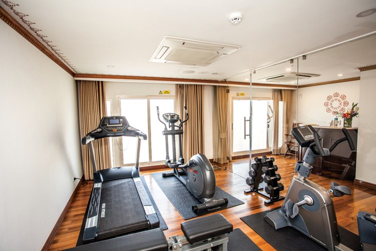 Fitness center aboard Ganges Voyager II