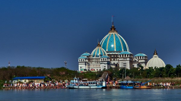 Temple and cultural scene in Mayapur, India